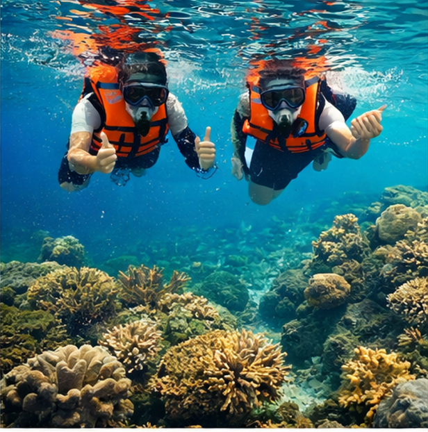 세부 호핑 스노클링 체험과 바다 속 산호 관찰 