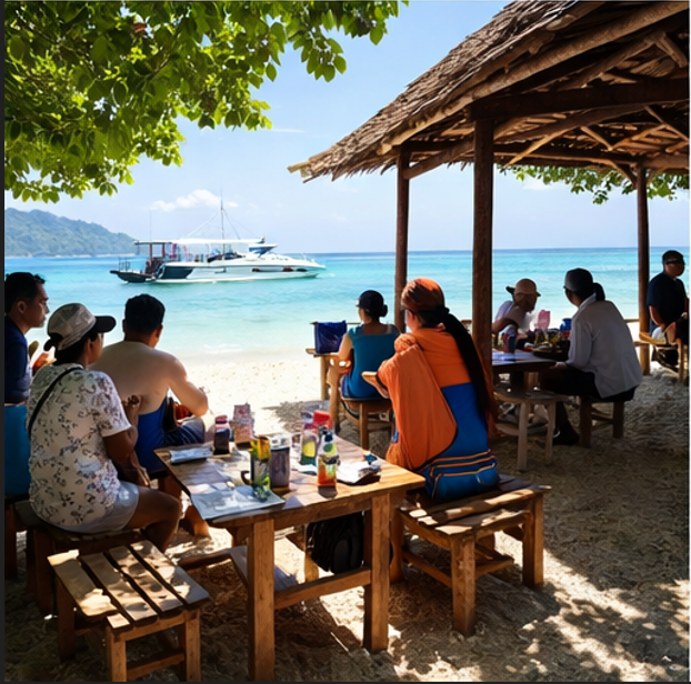 세부 바다 투어 중 휴식 구간과 섬 분위기 체험 