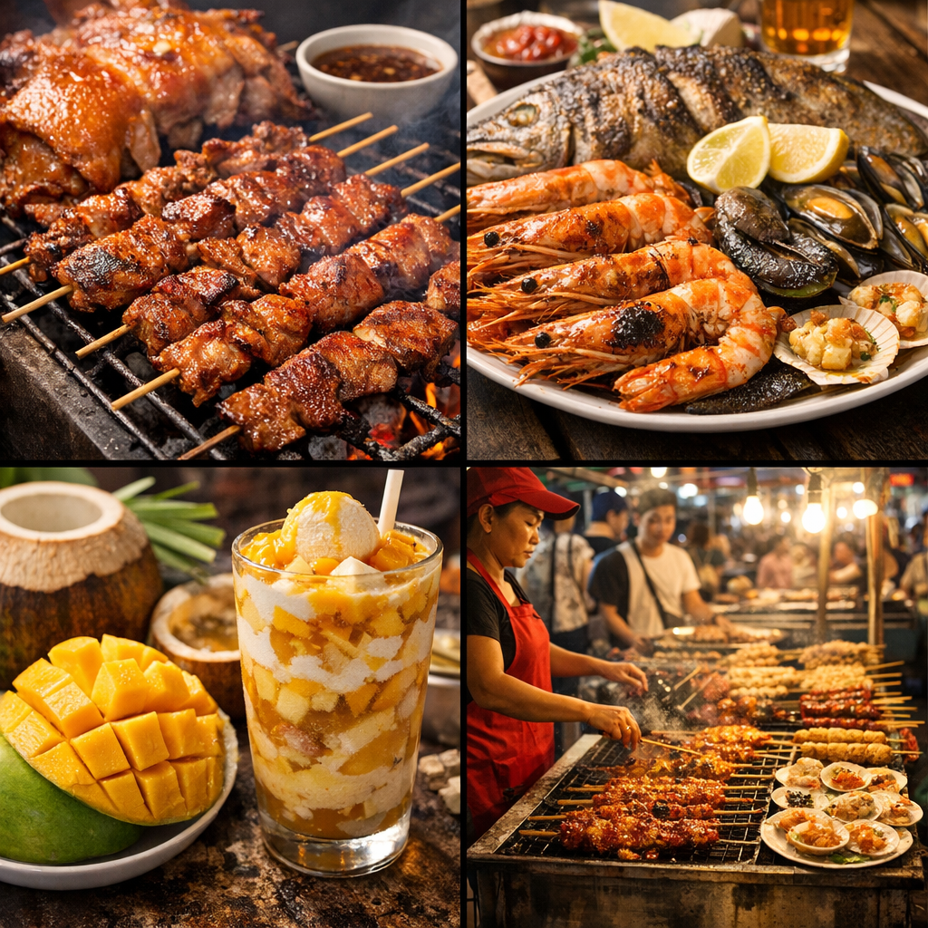 세부 푸드 트립을 구성하는 야시장·해산물·디저트 종합 이미지