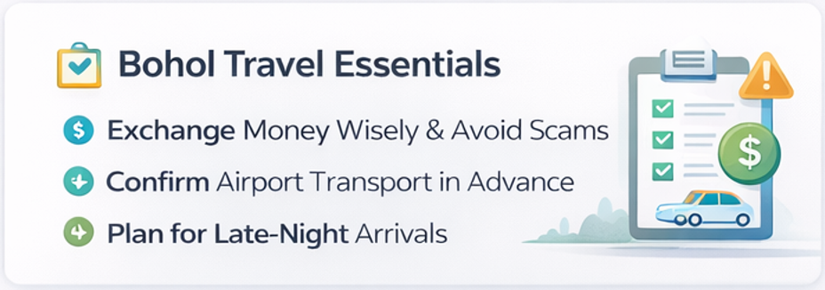 보홀 여행 주의사항 체크리스트(환전·교통·심야 도착·사기 예방)