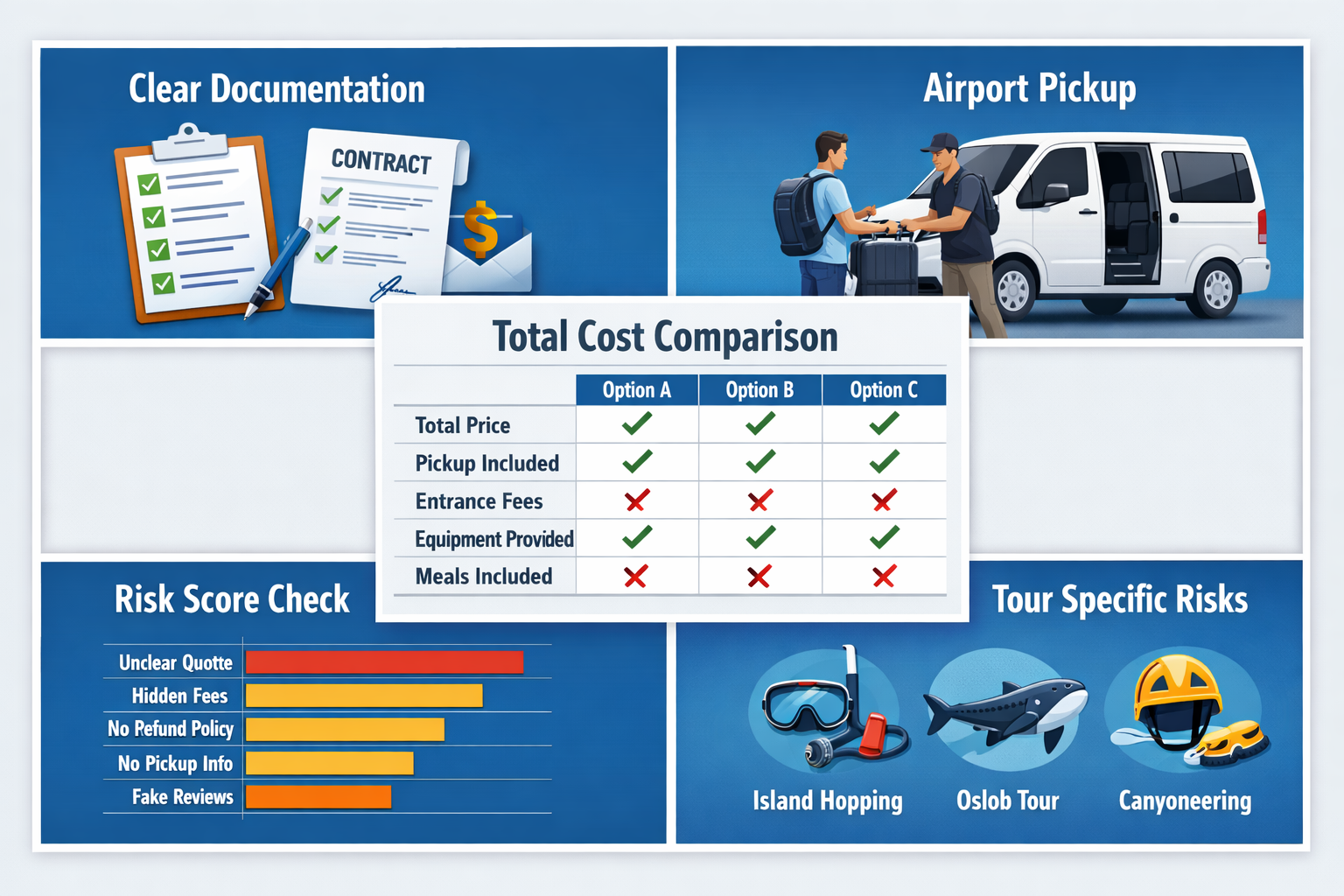 세부 현지 여행사 견적서와 포함·불포함 항목 체크리스트