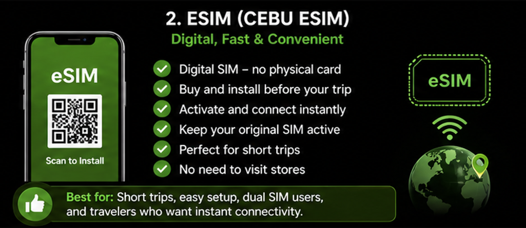 세부 유심 eSIM 개통 방법 비교