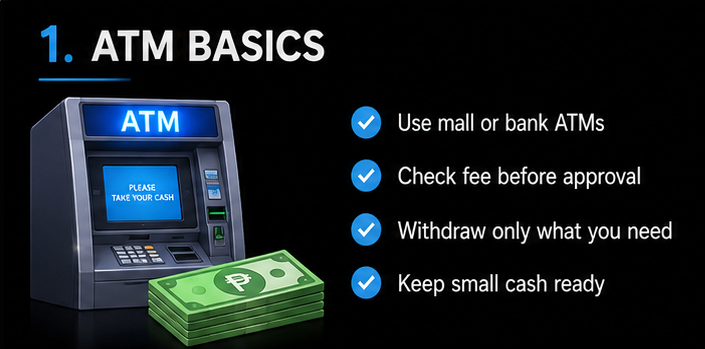 세부 ATM 인출과 트래블로그 필리핀 사용법을 확인하는 여행자